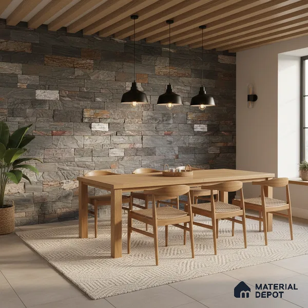 WL 00092 Dark Lavanzia 600 x 150 mm Natural Stone Wall Cladding |  Stone is a Natural Product, Please Expect Variation in Shades