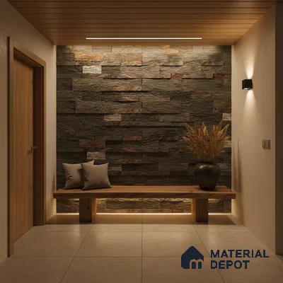 WL 00092 Dark Lavanzia 600 x 150 mm Natural Stone Wall Cladding |  Stone is a Natural Product, Please Expect Variation in Shades