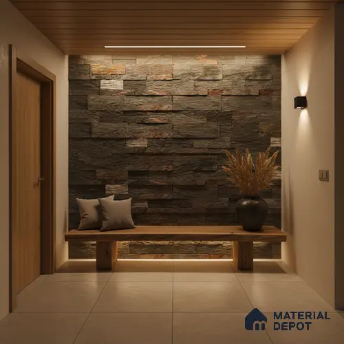 WL 00092 Dark Lavanzia 600 x 150 mm Natural Stone Wall Cladding |  Stone is a Natural Product, Please Expect Variation in Shades