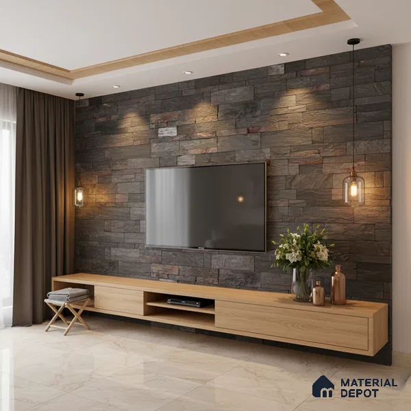 WL 00092 Dark Lavanzia 600 x 150 mm Natural Stone Wall Cladding |  Stone is a Natural Product, Please Expect Variation in Shades