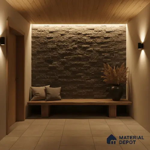 WL 00094 Galaxy Black 600 x 150 mm Natural Stone Wall Cladding | Stone is a Natural Product, Please Expect Variation in Shades