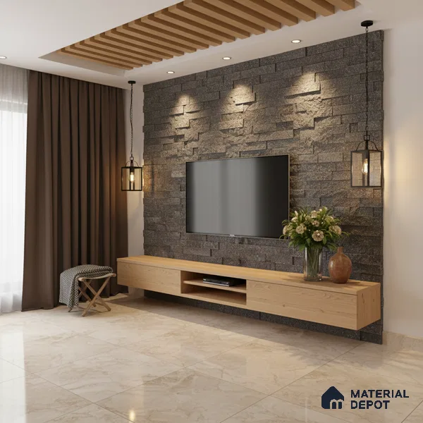 WL 00094 Galaxy Black 600 x 150 mm Natural Stone Wall Cladding | Stone is a Natural Product, Please Expect Variation in Shades