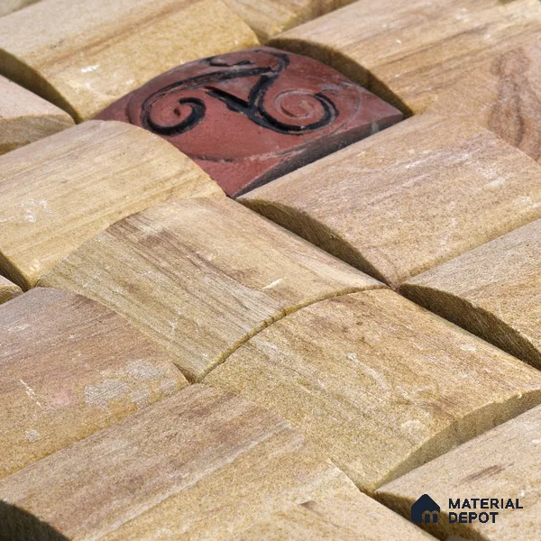 WL 00095 Golden Shell Decor 300 x 300 mm Natural Stone Wall Cladding |  Stone is a Natural Product, Please Expect Variation in Shades