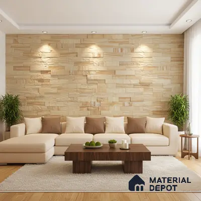 WL 00098 Imperial 150 x 75 mm Natural Stone Wall Cladding | 1 Sq. Ft. = 8 Pieces |  Stone is a Natural Product, Please Expect Variation in Shades