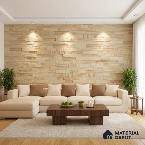 WL 00098 Imperial 150 x 75 mm Natural Stone Wall Cladding | 1 Sq. Ft. = 8 Pieces | Stone is a Natural Product, Please Expect Variation in Shades