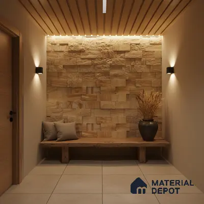 WL 00098 Imperial 150 x 75 mm Natural Stone Wall Cladding | 1 Sq. Ft. = 8 Pieces |  Stone is a Natural Product, Please Expect Variation in Shades