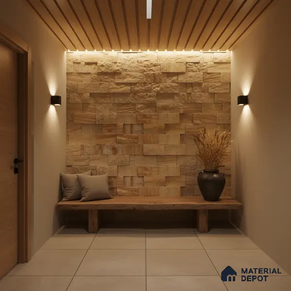 WL 00098 Imperial 150 x 75 mm Natural Stone Wall Cladding | 1 Sq. Ft. = 8 Pieces |  Stone is a Natural Product, Please Expect Variation in Shades