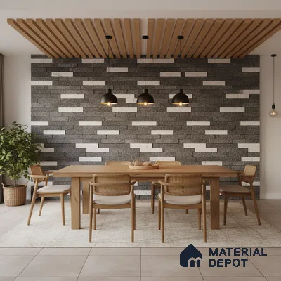 WL 00099 Ice Sparkle 600 x 150 mm Natural Stone Wall Cladding |  Stone is a Natural Product, Please Expect Variation in Shades