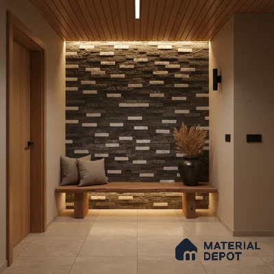 WL 00099 Ice Sparkle 600 x 150 mm Natural Stone Wall Cladding |  Stone is a Natural Product, Please Expect Variation in Shades