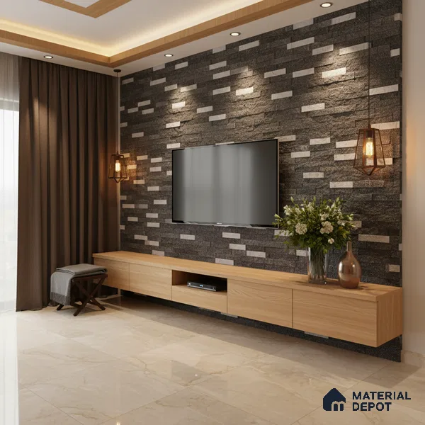 WL 00099 Ice Sparkle 600 x 150 mm Natural Stone Wall Cladding | Stone is a Natural Product, Please Expect Variation in Shades