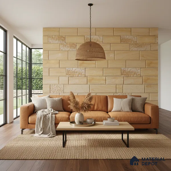 WL 00101 Island Oak 150 x 300 mm Natural Stone Wall Cladding | 1 Sq. Ft. = 2 Pieces |  Stone is a Natural Product, Please Expect Variation in Shades