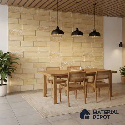 WL 00101 Island Oak 150 x 300 mm Natural Stone Wall Cladding | 1 Sq. Ft. = 2 Pieces |  Stone is a Natural Product, Please Expect Variation in Shades
