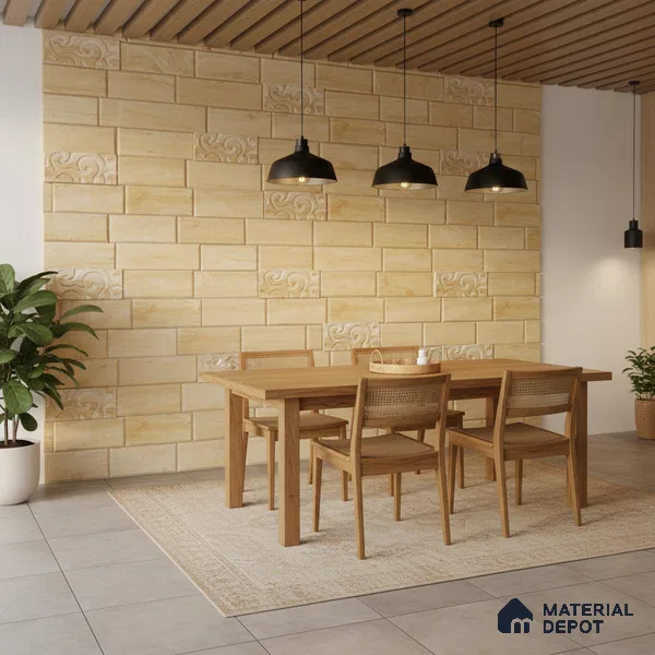 WL 00101 Island Oak 150 x 300 mm Natural Stone Wall Cladding | 1 Sq. Ft. = 2 Pieces |  Stone is a Natural Product, Please Expect Variation in Shades