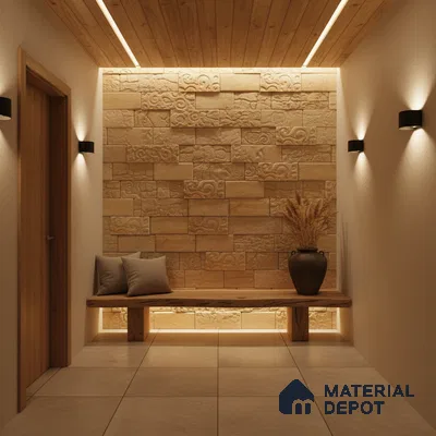 WL 00101 Island Oak 150 x 300 mm Natural Stone Wall Cladding | 1 Sq. Ft. = 2 Pieces |  Stone is a Natural Product, Please Expect Variation in Shades