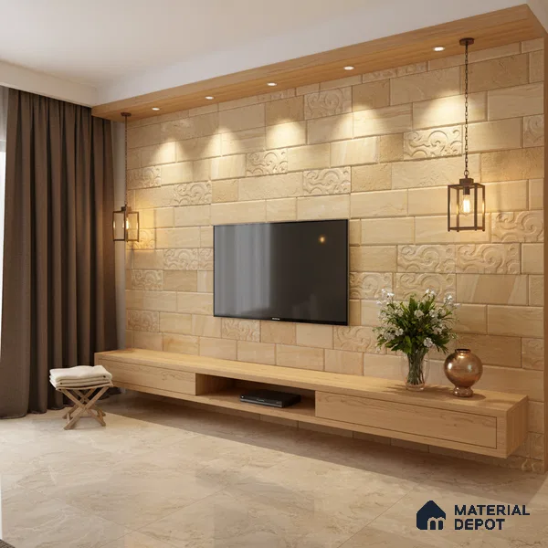 WL 00101 Island Oak 150 x 300 mm Natural Stone Wall Cladding | 1 Sq. Ft. = 2 Pieces |  Stone is a Natural Product, Please Expect Variation in Shades