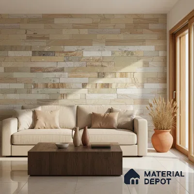 WL 00104 Mint Natural 600 x 150 mm Natural Stone Wall Cladding |  Stone is a Natural Product, Please Expect Variation in Shades