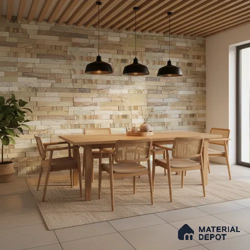 WL 00104 Mint Natural 600 x 150 mm Natural Stone Wall Cladding | Stone is a Natural Product, Please Expect Variation in Shades