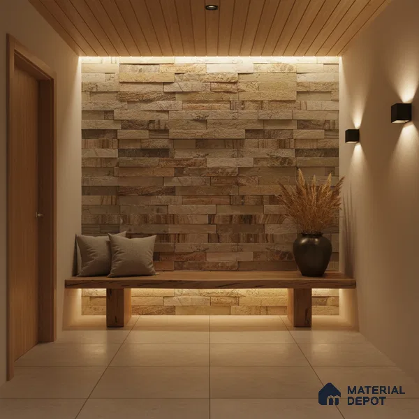 WL 00104 Mint Natural 600 x 150 mm Natural Stone Wall Cladding |  Stone is a Natural Product, Please Expect Variation in Shades
