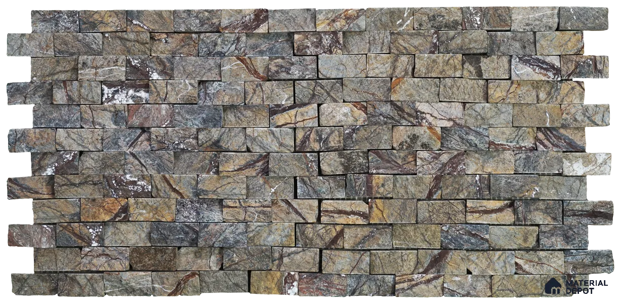 WL 00106 Mocha 300 x 300 mm Natural Stone Wall Cladding | Stone is a Natural Product, Please Expect Variation in Shades
