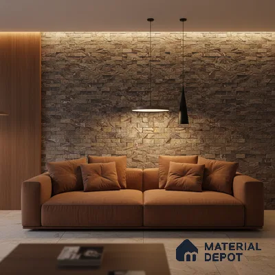 WL 00106 Mocha 300 x 300 mm Natural Stone Wall Cladding |  Stone is a Natural Product, Please Expect Variation in Shades