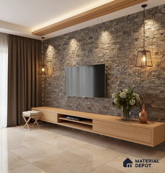 WL 00106 Mocha 300 x 300 mm Natural Stone Wall Cladding |  Stone is a Natural Product, Please Expect Variation in Shades