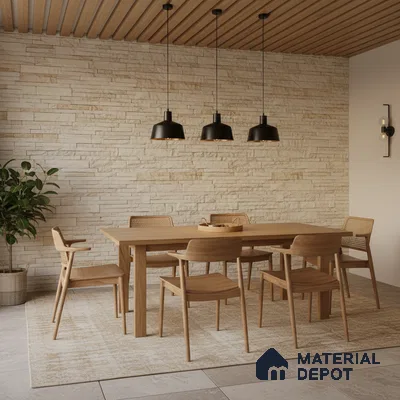 WL 00109 Oak Wood 600 x 150 mm Natural Stone Wall Cladding |  Stone is a Natural Product, Please Expect Variation in Shades