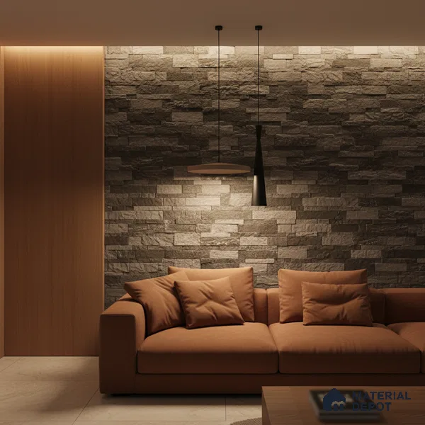 WL 00110 Orbit Black 600 x 150 mm Natural Stone Wall Cladding | Stone is a Natural Product, Please Expect Variation in Shades