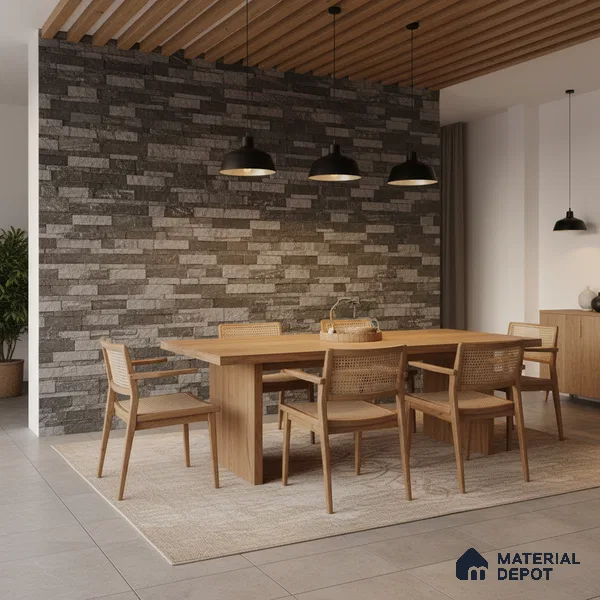 WL 00110 Orbit Black 600 x 150 mm Natural Stone Wall Cladding | Stone is a Natural Product, Please Expect Variation in Shades