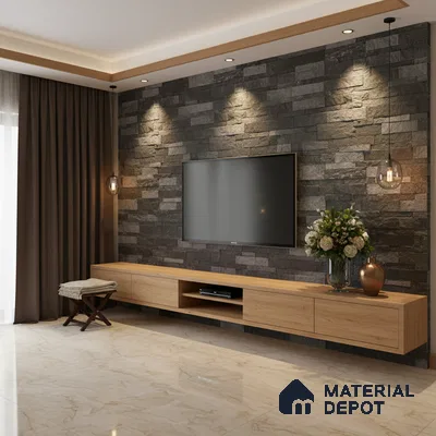 WL 00110 Orbit Black 600 x 150 mm Natural Stone Wall Cladding |  Stone is a Natural Product, Please Expect Variation in Shades