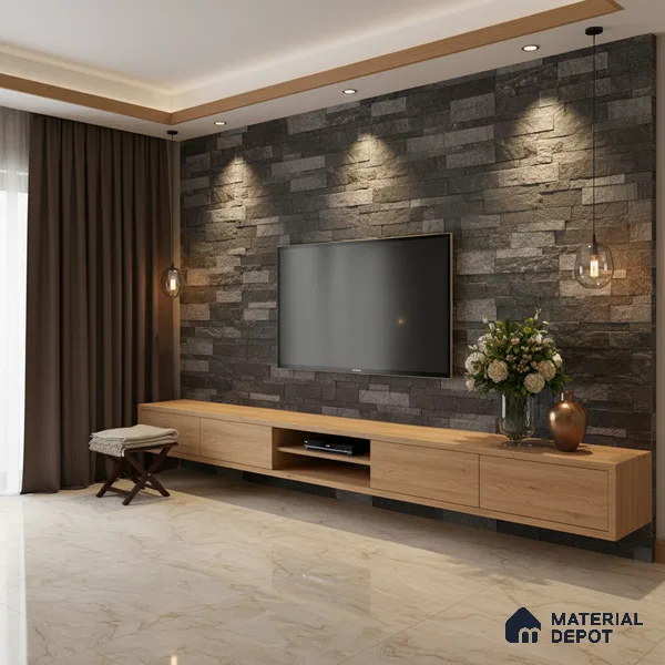 WL 00110 Orbit Black 600 x 150 mm Natural Stone Wall Cladding | Stone is a Natural Product, Please Expect Variation in Shades