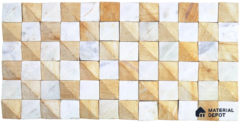 WL 00111 3D Oak 300 x 300 mm Natural Stone Wall Cladding |  Stone is a Natural Product, Please Expect Variation in Shades