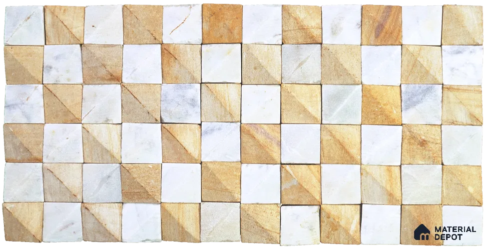 WL 00111 3D Oak 300 x 300 mm Natural Stone Wall Cladding |  Stone is a Natural Product, Please Expect Variation in Shades