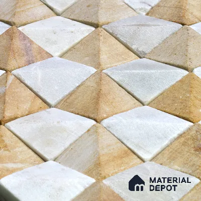 WL 00111 3D Oak 300 x 300 mm Natural Stone Wall Cladding |  Stone is a Natural Product, Please Expect Variation in Shades
