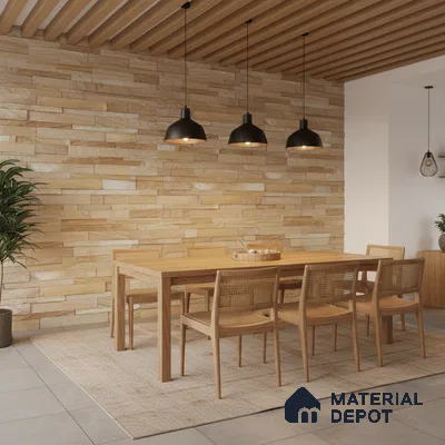 WL 00115 Pine Wood 600 x 150 mm Natural Stone Wall Cladding |  Stone is a Natural Product, Please Expect Variation in Shades