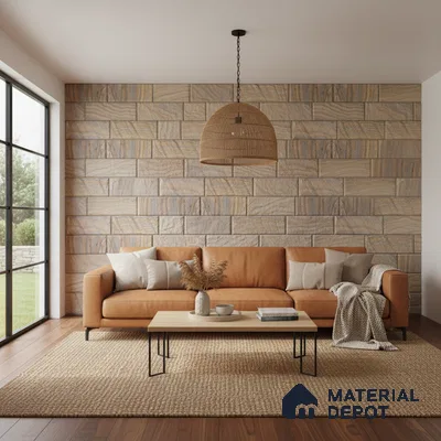 WL 00116 Rainbow 01 150 x 300 mm Natural Stone Wall Cladding | 1 Sq. Ft. = 2 Pieces |  Stone is a Natural Product, Please Expect Variation in Shades