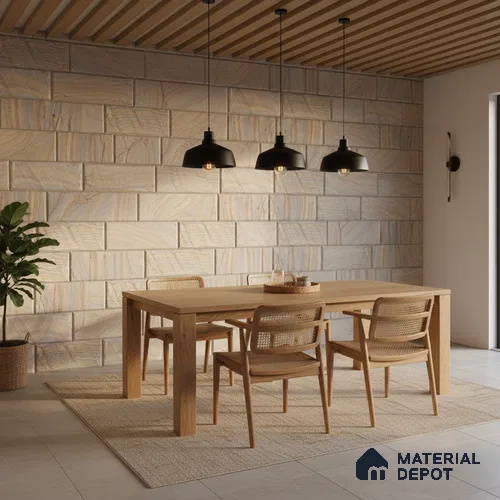 WL 00116 Rainbow 01 150 x 300 mm Natural Stone Wall Cladding | 1 Sq. Ft. = 2 Pieces | Stone is a Natural Product, Please Expect Variation in Shades
