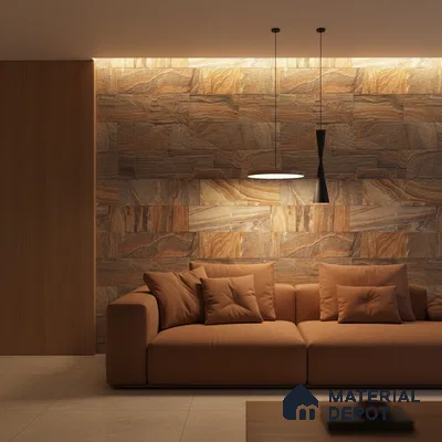 WL 00117 Rainbow 09 100 x 300 mm Natural Stone Wall Cladding | 1 Sq. Ft. = 3 Pieces |  Stone is a Natural Product, Please Expect Variation in Shades