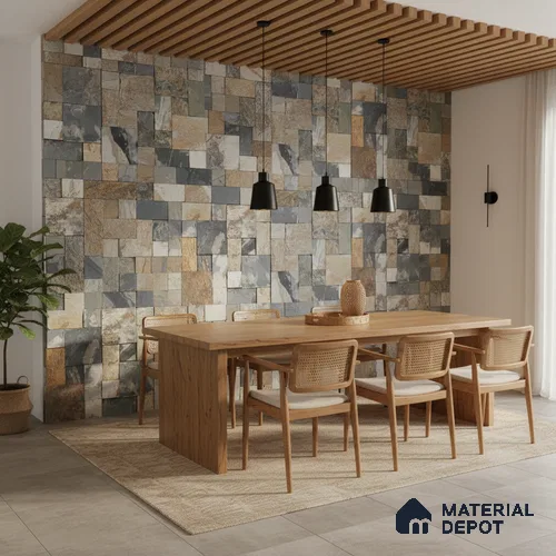 WL 00118 Rustico 300 x 300 mm Natural Stone Wall Cladding | Stone is a Natural Product, Please Expect Variation in Shades