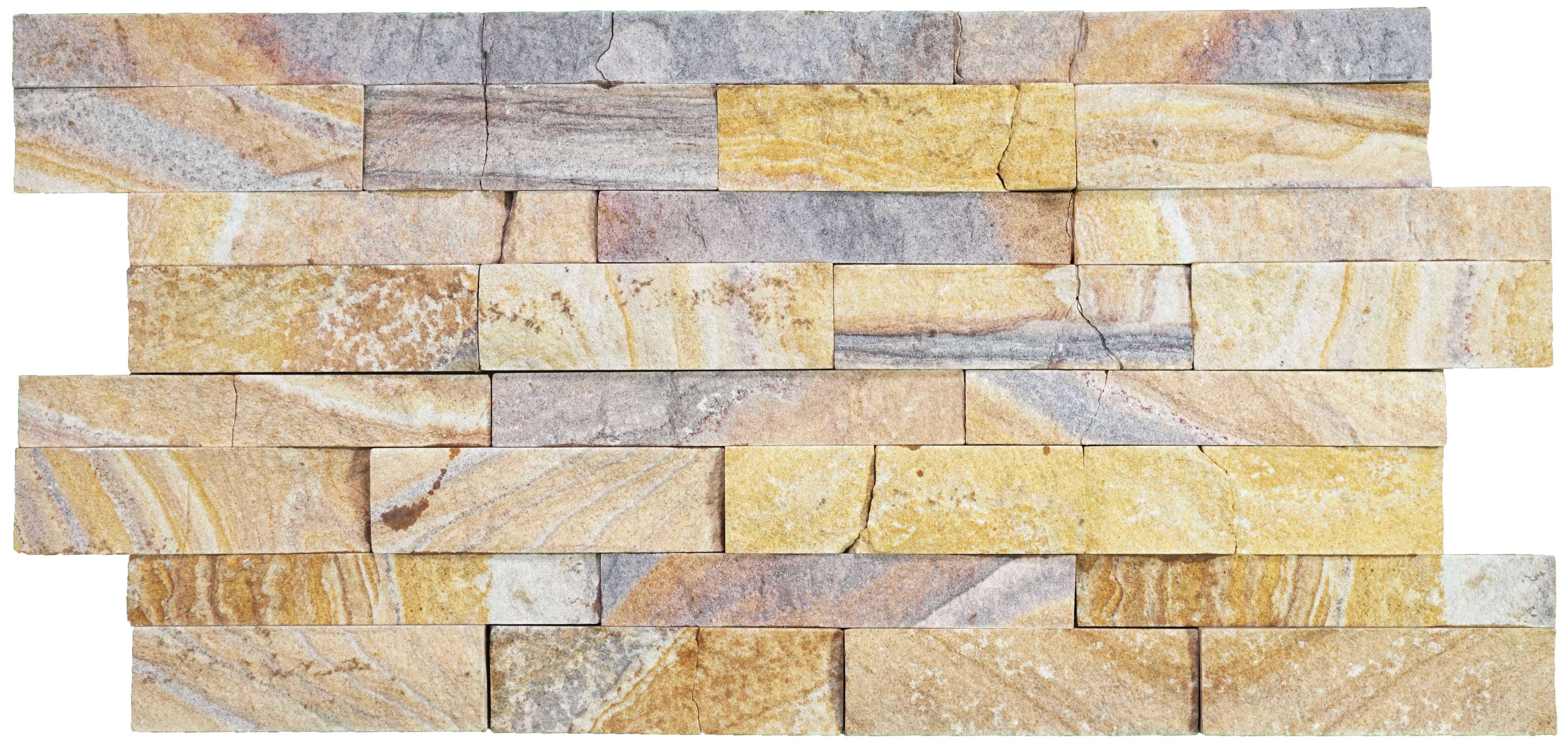 WL 00120 Rainbow 600 x 150 mm Natural Stone Wall Cladding |  Stone is a Natural Product, Please Expect Variation in Shades