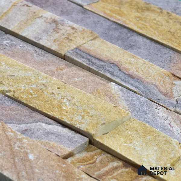 WL 00120 Rainbow 600 x 150 mm Natural Stone Wall Cladding |  Stone is a Natural Product, Please Expect Variation in Shades