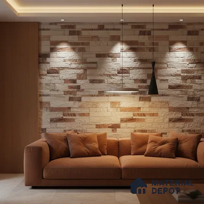 WL 00121 Ruby 600 x 150 mm Natural Stone Wall Cladding |  Stone is a Natural Product, Please Expect Variation in Shades