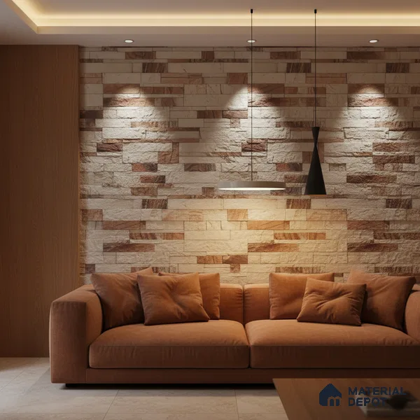 WL 00121 Ruby 600 x 150 mm Natural Stone Wall Cladding | Stone is a Natural Product, Please Expect Variation in Shades