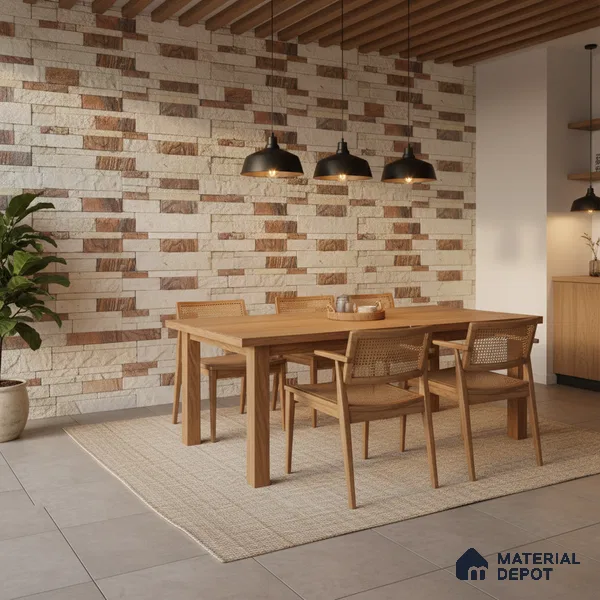 WL 00121 Ruby 600 x 150 mm Natural Stone Wall Cladding | Stone is a Natural Product, Please Expect Variation in Shades