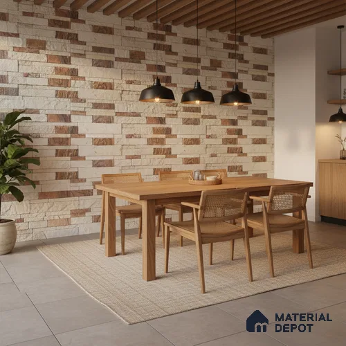 WL 00121 Ruby 600 x 150 mm Natural Stone Wall Cladding | Stone is a Natural Product, Please Expect Variation in Shades
