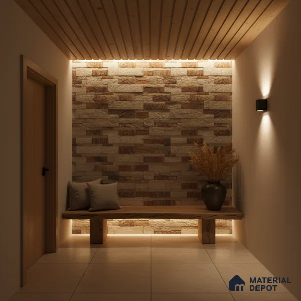 WL 00121 Ruby 600 x 150 mm Natural Stone Wall Cladding | Stone is a Natural Product, Please Expect Variation in Shades