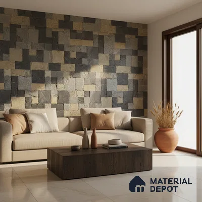 WL 00123 Roman Green 300 x 300 mm Natural Stone Wall Cladding |  Stone is a Natural Product, Please Expect Variation in Shades