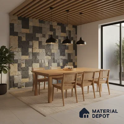 WL 00123 Roman Green 300 x 300 mm Natural Stone Wall Cladding |  Stone is a Natural Product, Please Expect Variation in Shades