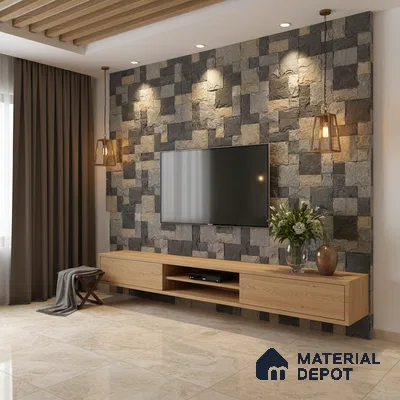 WL 00123 Roman Green 300 x 300 mm Natural Stone Wall Cladding |  Stone is a Natural Product, Please Expect Variation in Shades