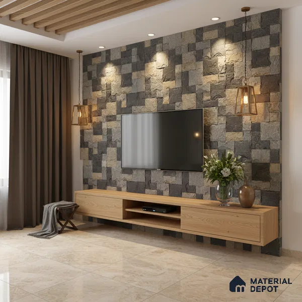 WL 00123 Roman Green 300 x 300 mm Natural Stone Wall Cladding | Stone is a Natural Product, Please Expect Variation in Shades