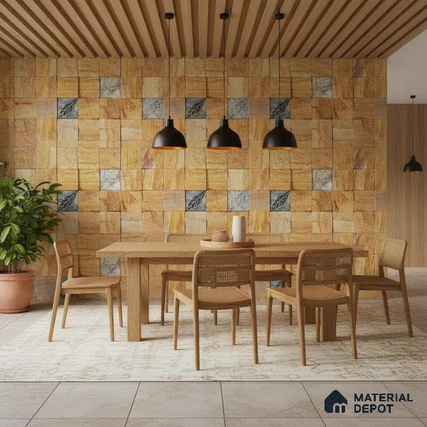 WL 00124 Royal Emrald 300 x 300 mm Natural Stone Wall Cladding | Stone is a Natural Product, Please Expect Variation in Shades